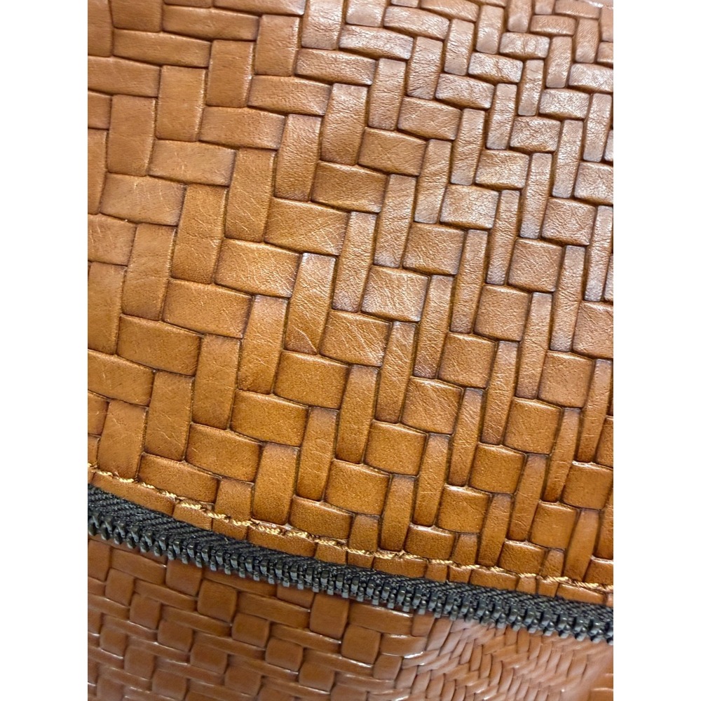 NWOT PATRICIA NASH LUZILLE LEATHER ZIP CONVERTIBLE BACKPACK WOVEN TAN RARE - Picture 2 of 10